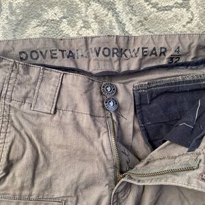 Straight Leg Pants in Green and Tan